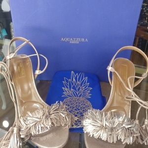 Women's metalic suede Aquazzura heels